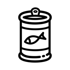 Fish can line icon