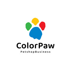colorful paw logo design