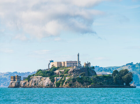 Alcatraz Island  at sunny day,  san francisco,California,usa.