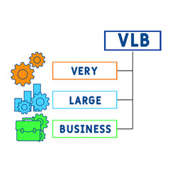 VLB - Very Large Business acronym. business concept background.  vector illustration concept with keywords and icons. lettering illustration with icons for web banner, flyer, landing pag