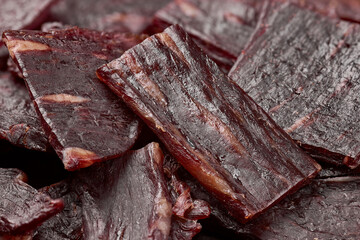 dried meat product macro close-up