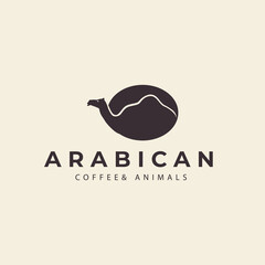 animal camel with arabican coffee  logo vector symbol icon illustration design