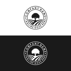 Fototapeta premium olive oil tree logo in badge style