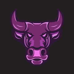 bull buffalo head mascot colorful logo vector icon symbol illustration design