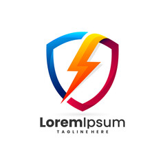 secure power vector logo in modern style