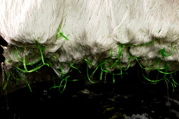 Silk threads in the dyeing workshop