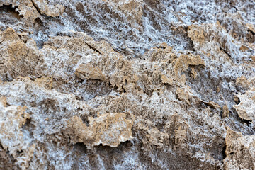 Layers of salt on the shores of Salt Lake