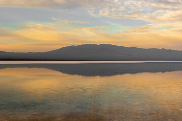 Sunset on the salt lake
