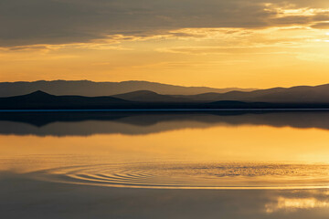 Sunset on the salt lake