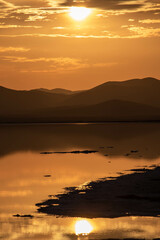 Sunset on the salt lake