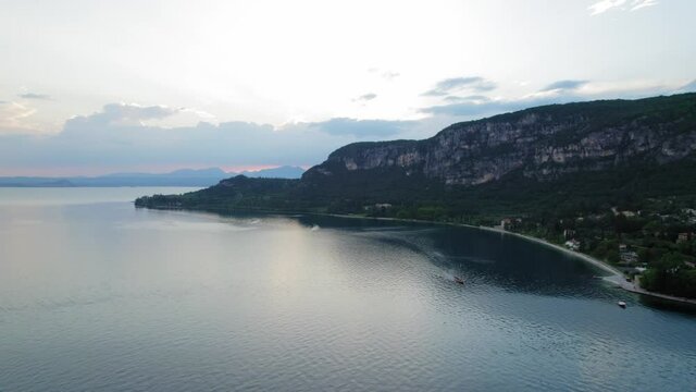 4K drone view of Lake of Garda