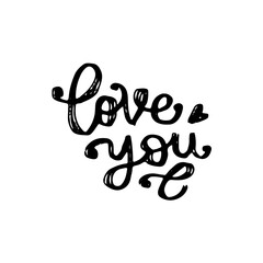 love you hand drawn lettering inspirational and motivational quote