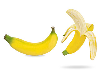 Single Cavendish banana  isolated on white background