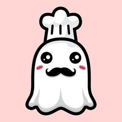 cute chef ghost character design