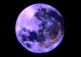 抽象的な青い月のイラスト