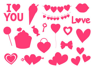 Valentine's day silhouettes vector illustration