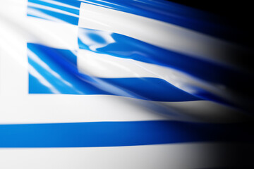 Obraz premium 3D illustration of the national waving flag of Greece. Country symbol.