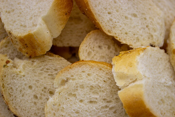 Background of sliced bread pieces