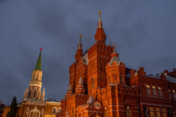 Fototapeta na wymiar State Historical Museum and Kremlin in Moscow
