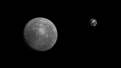 mercury planet realistic 3d illustration. 8k resolution space wallpaper