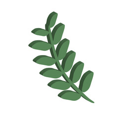 Vector icon 3D green leaves, isolated white background, best for your property decoration image