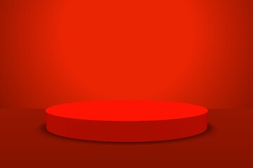 3d render of a red podium