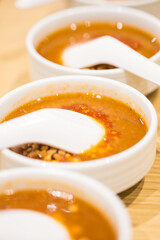 Nam Neung sauces of Vietnamese Meatball Wraps eat with fresh vegetables