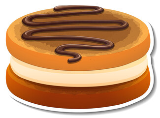 Sandwich cookies with cream in cartoon style