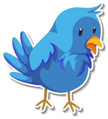 Little blue bird animal cartoon sticker