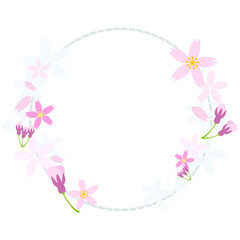 シンプルかわいい桜のフレームイラスト