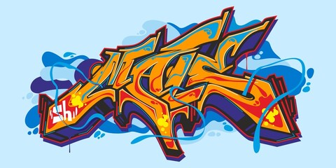 Isolated Abstract Urban Graffiti Street Art Style Word Mals Lettering Vector Illustration  - obrazy, fototapety, plakaty