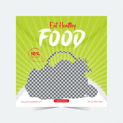 Vegetables Fresh healthy food Facebook Instagram Post design template