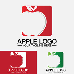Apple logo. fruit healthy food design.Apple logo design inspiration vector template