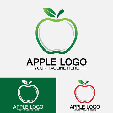 Apple logo. fruit healthy food design.Apple logo design inspiration vector template