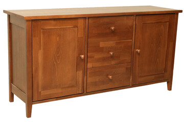 wooden cabinet isolated on white