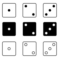 black and white dice icon