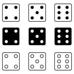 black and white dice icon ver.2