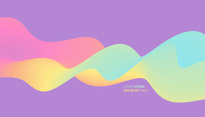 3D abstract wavy background with modern gradient colors. Motion sound wave. Vector illustration for banner, flyer, brochure, booklet, presentation or websites design.