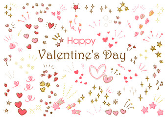 手書き 手描き バレンタインデー　落書きアイコンセット