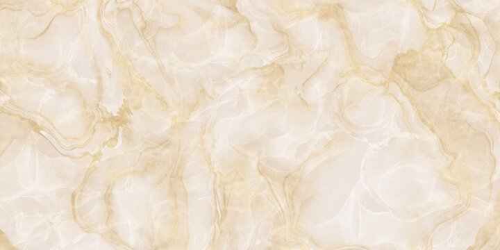 大理石風背景イラストバナー）ベージュに金色　アルコールインクアート　春　ナチュラル　ニュートラル