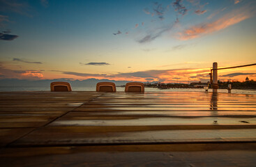 Three chairs and glass