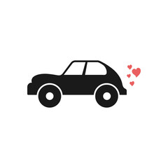 Car love icon design template vector isolated