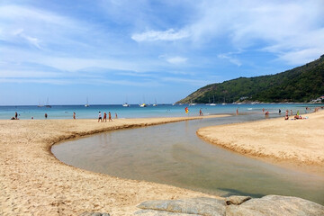Naiharn beach, Phuket, Thailand. Beautiful seascape of Nai Harn beach, one of most famous and popular beach in Phuket