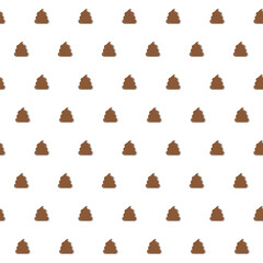 シンプルなうんち模様　背景素材　シームレスパターン（白背景）
