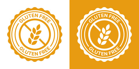 Gluten free seal icon. Vector illustration. No gluten sign symbol. - obrazy, fototapety, plakaty