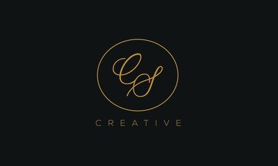 CS is a stylish logo with creative design and golden color with black background.