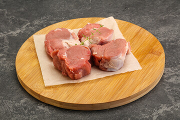 Raw pork tenderloin for cooking