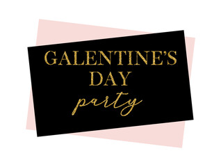 Galentine's day party vector banner