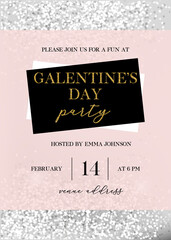 Galentine's day party vector invitation