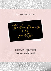 Galentine's day party vector invitation